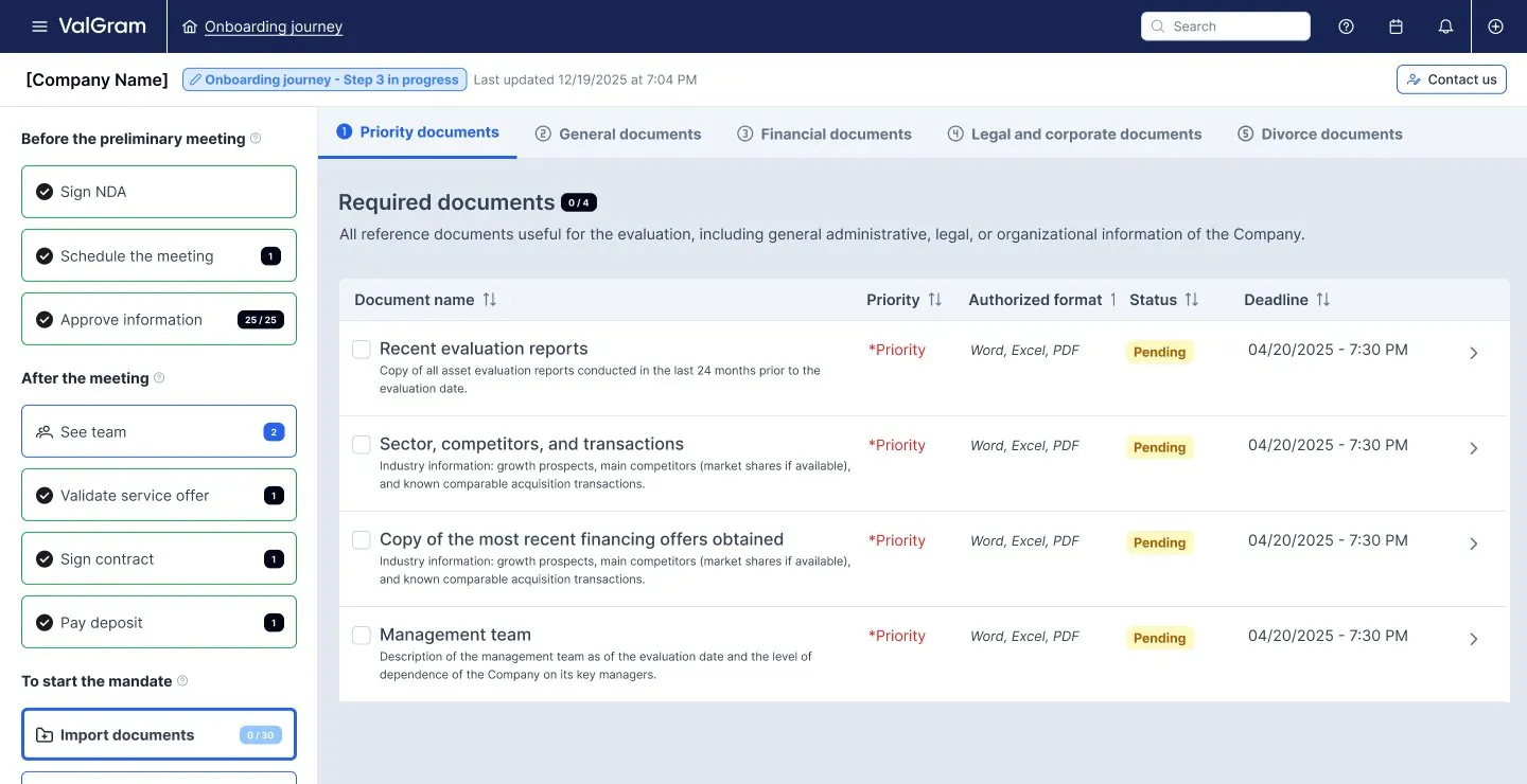 Valgram platform screenshot