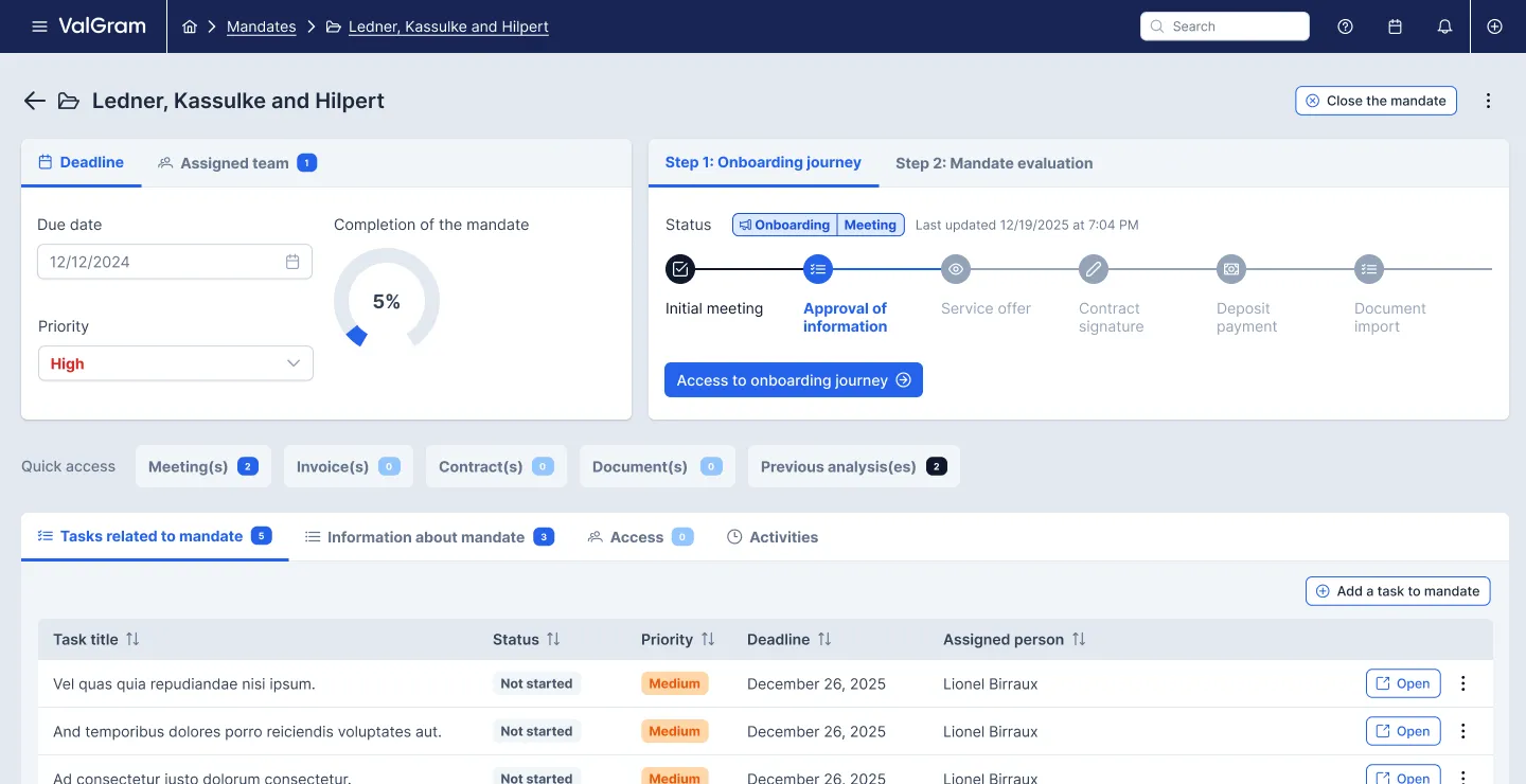 Valgram platform screenshot